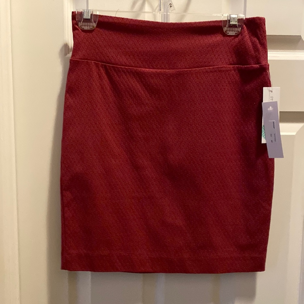 Pencil skirt, mini. Burnt orange. By Margaret M.